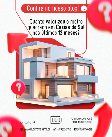 Quanto valorizou o metro quadrado em Caxias do Sul nos últimos 12 meses?